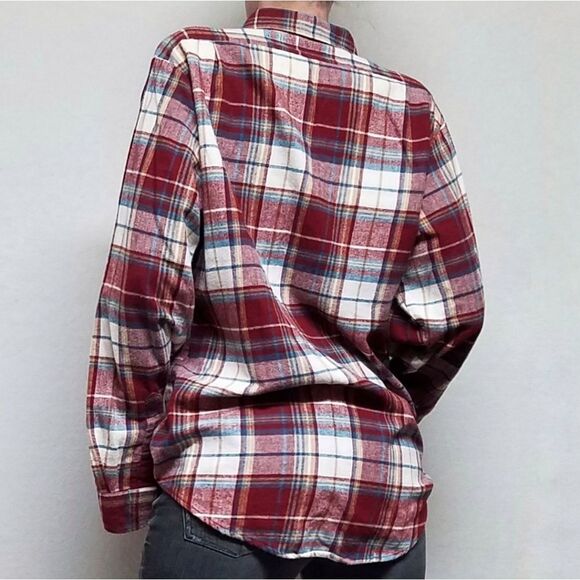 VINTAGE 1980s Levi's Red Soft Flannel Button Down Western Hipster Oxford Shirt - Picture 5 of 15